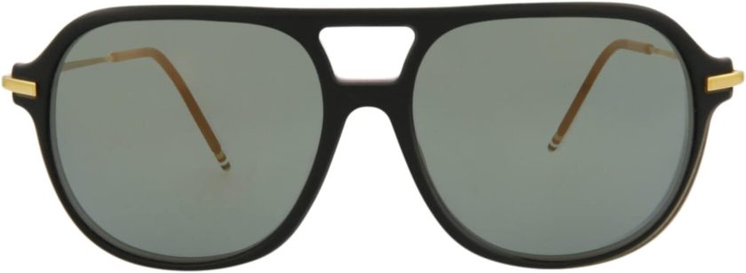THOM BROWNE Sunglasses Matte Black-18K Gold/D.Grey-Gold Flash-AR 59mm
