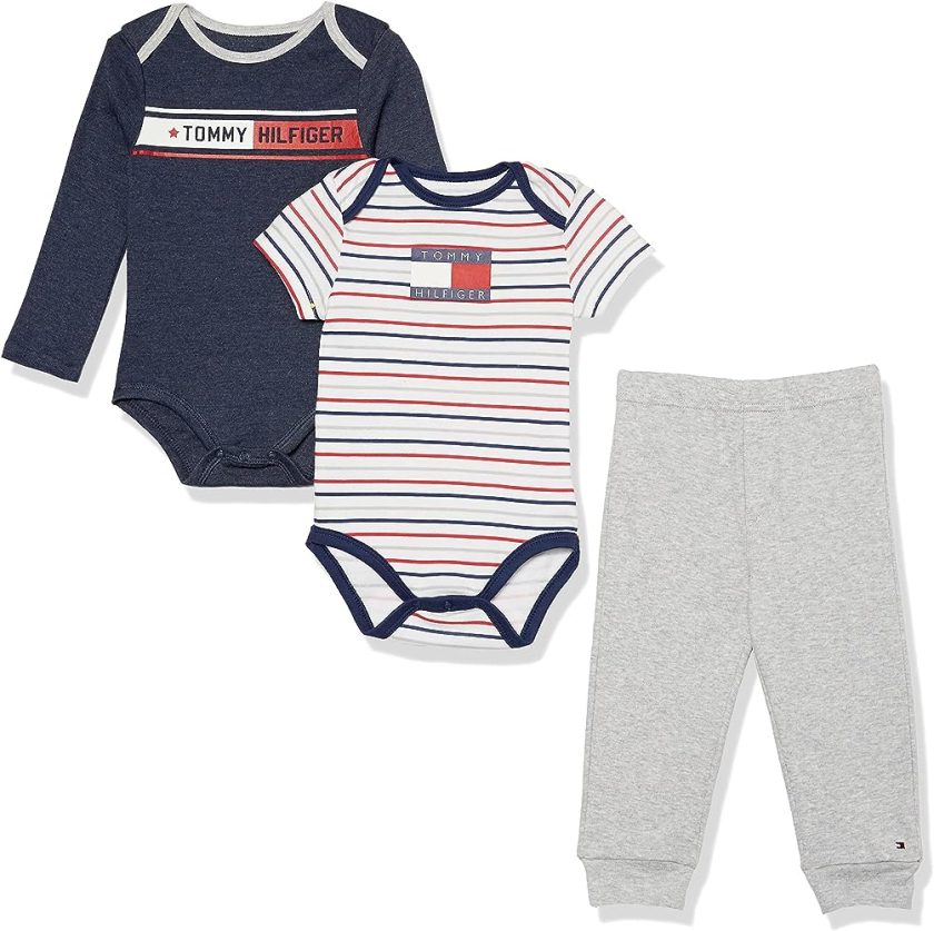 Tommy Hilfiger Baby Boys 3 Pieces Bodysuit Pants Set