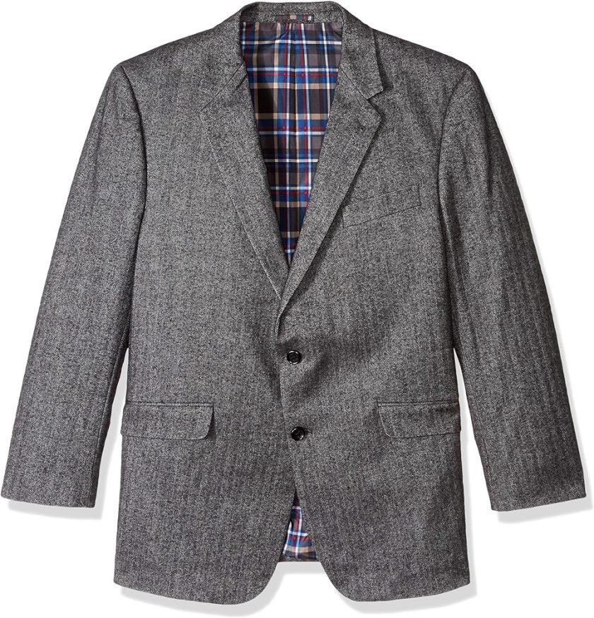 Experience Iconic Sophistication with U.S. Polo Assn. Men's Portly Wool Blend Sport Coat - Elevate Your Style in Blue Donegal, 50 Short