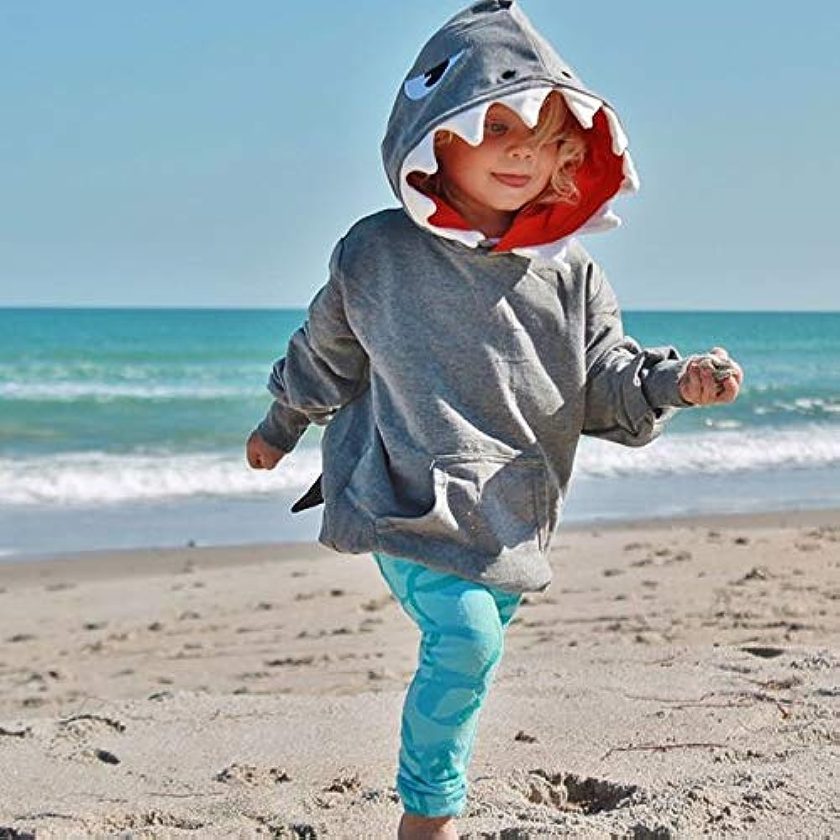 Unisex Baby Autumn Winter Shark Hooded Sweatshirt Infant Boys Girls Hoodies