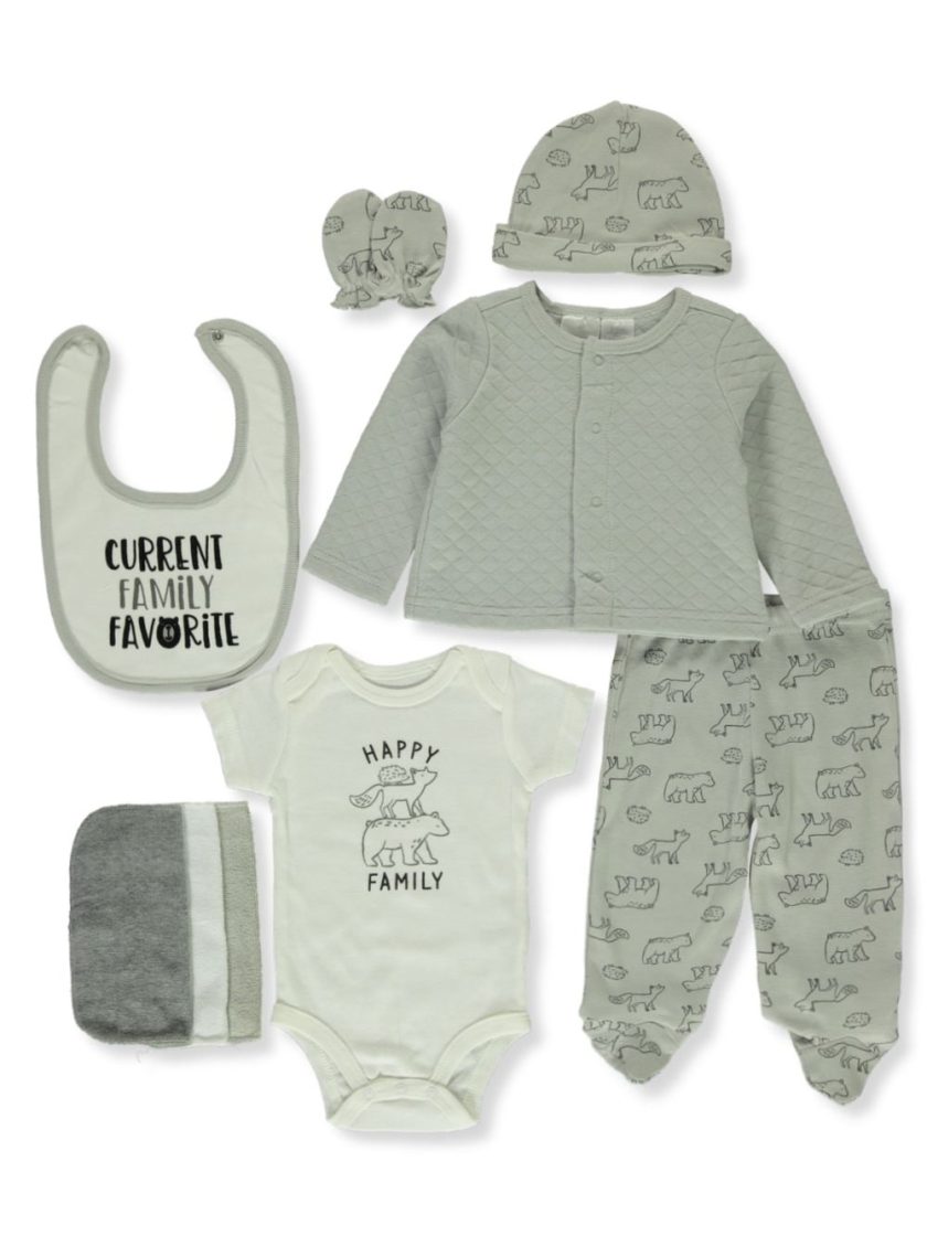 Unisex Gray Baby Layette Set (3-6 Months)
