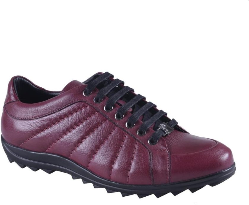 Versace Collection Men's Burgundy Leather Fashion Sneakers Shoes US 8 IT 41