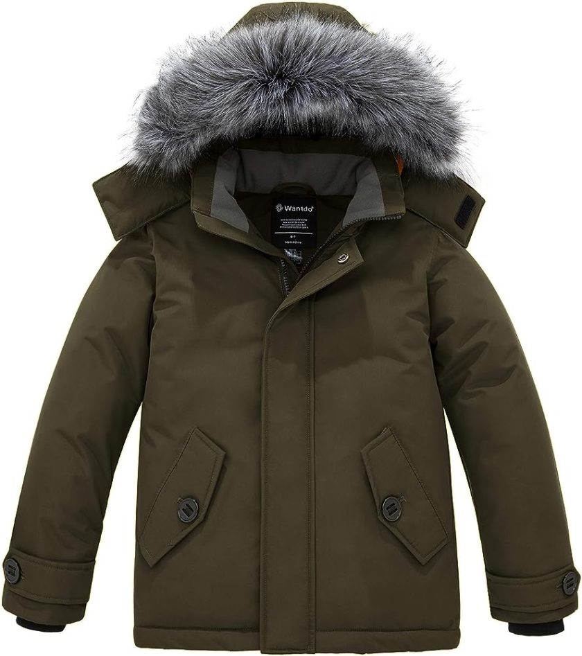 Wantdo Boy's Fleece Warm Winter Jacket Cotton Padded Puffer Jacket ...