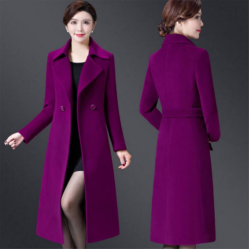 Woolen coat women violet M-5XL plus size autumn winter Clout ...