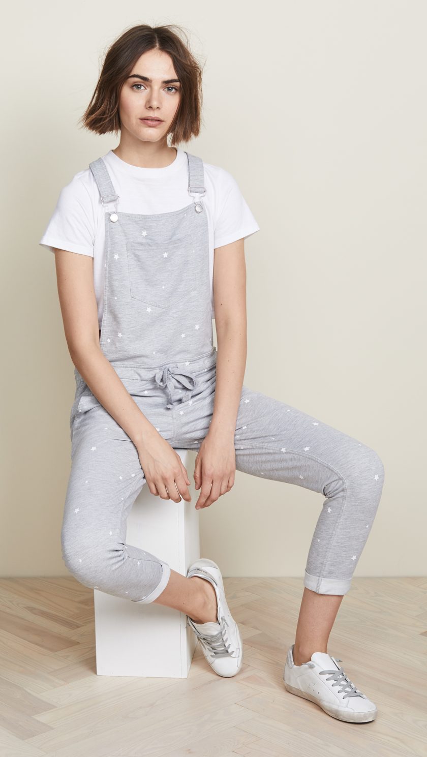 Z SUPPLY Women's Star Print Overalls Lightweight Relaxed Fit